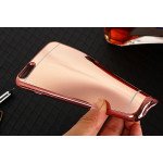 Wholesale iPhone 7 Plus Mirror Shiny Hybrid Case (Rose Gold)